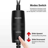 SOLESTE Microphone Lavalier 3.5mm 6 mètres Filaire Clip-on Collier Microphone pour Smartphone Appareil Photo SLR avec Sac de Rangement Adaptateur Audio 6.5mm