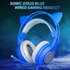 SOMIC G952S BLUE Casque de jeu filaire monté sur la tête Unité de haut-parleur 40 mm Conception légère Interface 3, 5 mm Bleu