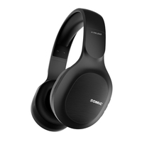 SOMIC MS300 Casque BT sans fil monté sur la tête BT5.0 Casque ergonomique léger avec technologie de réduction du bruit CVC Noir