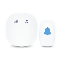 Sonnette tactile sensible sans fil avec 35 mélodies 5 niveaux Volume réglable Haut-parleur intégré Distance de transmission longue de 656 pieds pour un usage"idien à la maison Mini portable