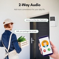 Sonnette vidéo intelligente sans fil HD caméra PIR détection de mouvement alarme IR sécurité porte cloche Wi-Fi interphone pour maison appartement