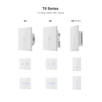 SONOFF T0UK2C-TX Interrupteur mural intelligent avec 2 dispositifs intelligents pour réseau Wi-Fi APP / Touch Control Timer UK Interrupteur intelligent avec panneau standard compatible avec la maison de Google / Nest & Alexa