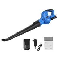 Souffleur de feuilles électrique sans fil 20 V 2 vitesses de contrôle 60 MPH/130 MPH Balayeuse de souffleur de feuilles portable avec tubes d