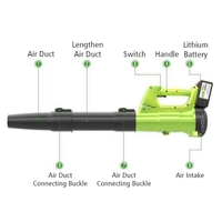 Souffleur de feuilles sans fil avec chargeur de batterie 21 V Vitesse variable Léger pour l