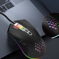 Souris avec port de chargement USB Conception ergonomique Optiacal RGB Illuminated Mouse 4 niveaux DPI avec molette de défilement 2 boutons de pouce pour ordinateurs portables E-sports Portable