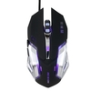 Souris de jeu filaire 3200 DPI 4 niveaux de DPI réglables / 6 boutons programmables / lumière respiratoire 4 couleurs / boutons de sourdine gauche et droite noir