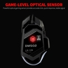 Souris de jeu filaire DM502 souris ergonomiques avec moteur optique Maximum 7200DPI 8 boutons programmables effet de lumière rvb coloré