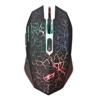 Souris de jeu filaire optique 6D moteur optique de niveau jeu lumière respiratoire colorée souris ergonomique DPI réglable à 4 vitesses noir
