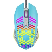 Souris de jeu filaire RVB rétroéclairée 8000 DPI 7 boutons programmables 6 niveaux de DPI réglables Bouton retour au bureau,  rose
