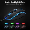 Souris de jeu filaire T-WOLF G510 6 boutons 4 couleurs rétro-éclairage 800-3200 souris de bureau DPI réglable pour ordinateur portable / PC