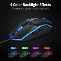 Souris de jeu filaire T-WOLF G510 6 boutons 4 couleurs rétro-éclairage 800-3200 souris de bureau DPI réglable pour ordinateur portable / PC
