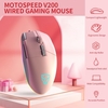 Souris de jeu filaire USB Motospeed V200 souris de jeu optique souris ergonomique avec 8 DPI réglables compatibilité large bleu