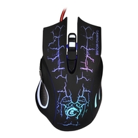 Souris de jeu optique filaire USB Souris de jeu lumineuse colorée Souris à 6 boutons avec cinq ppp réglables pour ordinateur de bureau noir