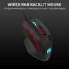 Souris de jeu rétroéclairée RVB programmable filaire avec jeu de poids réglables 4 boutons programmables DPI réglables 10,  noir