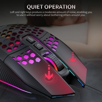 Souris de jeu sans fil Souris USB rechargeable avec 8 touches Bouton de retour au bureau 3 niveaux de DPI réglables 4 modes d
