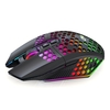 Souris de jeu sans fil Souris USB rechargeable avec 8 touches Bouton de retour au bureau 3 niveaux de DPI réglables 4 modes d