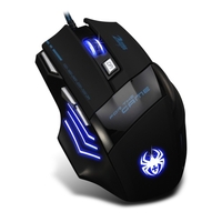 Souris de jeu ZELOTES T-80 7200 DPI Rétroéclairage LED multicolore Optique Souris 7 boutons Gamer Souris de jeu filaire USB pour Pro Gamer