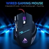 Souris ergonomique filaire pour bureau à domicile 3 niveaux de DPI réglables Lumière respiratoire à 5 couleurs 7 boutons Plug N Play,  noir