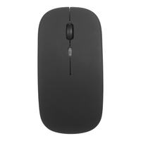 Souris mince ergonomique sans fil 2.4G moins de bruit 4 boutons 3 niveaux de DPI réglables Souris rechargeable pour ordinateur portable,  noir