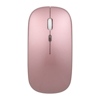 Souris mince ergonomique sans fil 2.4G moins de bruit 4 boutons 3 niveaux de DPI réglables Souris rechargeable pour ordinateur portable,  noir