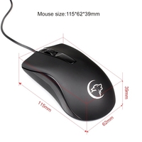 Souris optique filaire YWYT G831 2400 DPI souris de jeu de bureau design ergonomique à 3 boutons