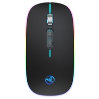Souris sans fil HXSJ 2.4G souris de bureau muet 3 DPI réglable intégré 500mAh batterie au lithium Rechargeable souris ergonomiques pour ordinateur portable PC