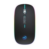 Souris sans fil HXSJ 2.4G souris de bureau muet 3 DPI réglable intégré 500mAh batterie au lithium Rechargeable souris ergonomiques pour ordinateur portable PC