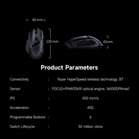 Souris sans fil Razer Basilisk X HyperSpeed Razer HyperSpeed sans fil + souris de jeu bimode BT 16000 DPI 6 boutons programmables