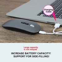 Souris sans fil rechargeable M103 Souris sans fil 2.4G Souris ultra-mince muette 3 DPI réglable Batterie intégrée 500mAh Gris