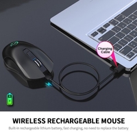 Souris sans fil rechargeable YWYT G851 2, 4 GHz Souris rechargeable Souris ergonomique avec effet de lumière coloré pour ordinateur portable