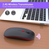 Souris sans fil ultra-fine M40 2.4G Souris sans fil rechargeable sans fil Conception ergonomique 3 DPI réglable Noir