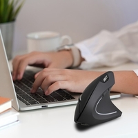 Souris verticale rechargeable sans fil YWYT 2.4G souris verticale ergonomique souris optique 3 niveaux de DPI réglables / Plug & Play noir
