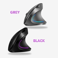 Souris verticale sans fil 2.4G Souris ergonomique verticale Rechargeable 3 niveaux de DPI réglables RVB Lumière fluide Plug N Play