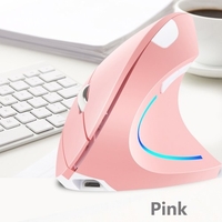 Souris verticale sans fil 2.4G Souris ergonomique verticale Rechargeable 3 niveaux de DPI réglables RVB Lumière fluide Plug N Play