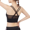Soutien-gorge de sport femme séchage rapide maille épissage Push-up antichoc rembourré haut court à bretelles débardeur sous-vêtements Yoga Fitness course