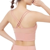 Soutien-gorge de sport femme séchage rapide maille épissage Push-up antichoc rembourré haut court à bretelles débardeur sous-vêtements Yoga Fitness course