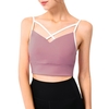 Soutien-gorge de sport pour femmes Spaghetti bretelles croisées amovible rembourré U dos entraînement athlétique Yoga hauts courts