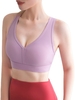 Soutien-gorge de yoga pour femmes sport côtelé col en V entraînement jogging sans fil gilet décontracté