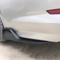 Séparateur de lèvre de pare-chocs arrière en fibre de carbone universel ailerons de garde-boue latéraux de voiture aileron de lèvre de corps protecteur de jupe de menton,  noir