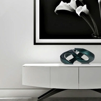Spirale Abstraite Statue et Sculpture Décorative Moderne Sculpture De Table Figurine Décorative Moderne Art Abstrait Forever Sculpture Noirâtre Vert