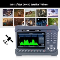 ST-6986 DVB-S/S2/T/T2/C Satellite Finder Combo Satellite TV Signal Finder Digital Handheld Signal Meter HEVC H.265 (10 Bit) MPEG-4 avec 7 pouces TFT LCD