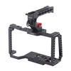 Stabilisateur vidéo Andoer Camera Cage avec poignée supérieure Plaque de dégagement rapide Trous filetés 1/4 pouces 3/8 pouces Fixation de chaussure froide Pince de tige de 15 mm compatible avec la caméra de cinéma de poche Blackmagic 4K / 6K BMPCC