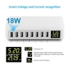 Station de charge intelligente USB de bureau 60W 8A 8 ports avec écran LED multi-protection reconnaissance intelligente de la tension et du courant EU