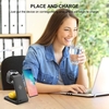 Station de charge rapide 3 en 1 Support de chargeur sans fil Station de charge rapide sans fil pour support de téléphone (Max 10W) Compatible avec les téléphones portables/écouteurs/montre (uniquement en remplacement de la montre iOS)