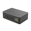 Station de charge USB 6 ports 65W QC3.0 Station de charge USB Multiports USB-A Hub de charge avec chargeur de bureau compact à affichage LED pour périphériques multiples