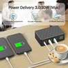 Station de charge USB 6 ports 65W QC3.0 Station de charge USB Multiports USB-A Hub de charge avec chargeur de bureau compact à affichage LED pour périphériques multiples