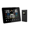 Station météo lever et coucher du soleil réveil multifonction thermomètre hygromètre fonctionnement à écran tactile avec capteur extérieur sans fil