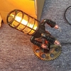 Steampunk Rocket Lamp Home Decoraion Retro Industrial Steampunk Night Light avec Simulation-Flammes Led Ampoules