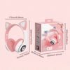 STN-28 Over Ear Music Headset Glowing Cat Ear Headphones Pliable sans fil BT5.0 Écouteur avec micro AUX IN TF Card Lecteur MP3 Lumières LED colorées pour PC Ordinateur portable Téléphone portable