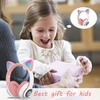 STN-28 Over Ear Music Headset Glowing Cat Ear Headphones Pliable sans fil BT5.0 Écouteur avec micro AUX IN TF Card Lecteur MP3 Lumières LED colorées pour PC Ordinateur portable Téléphone portable